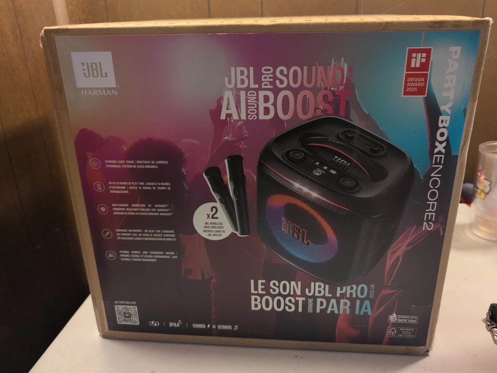 Party Box Encore 2 Portable Bluetooth Party Speaker w/Wireless Microphone.R7