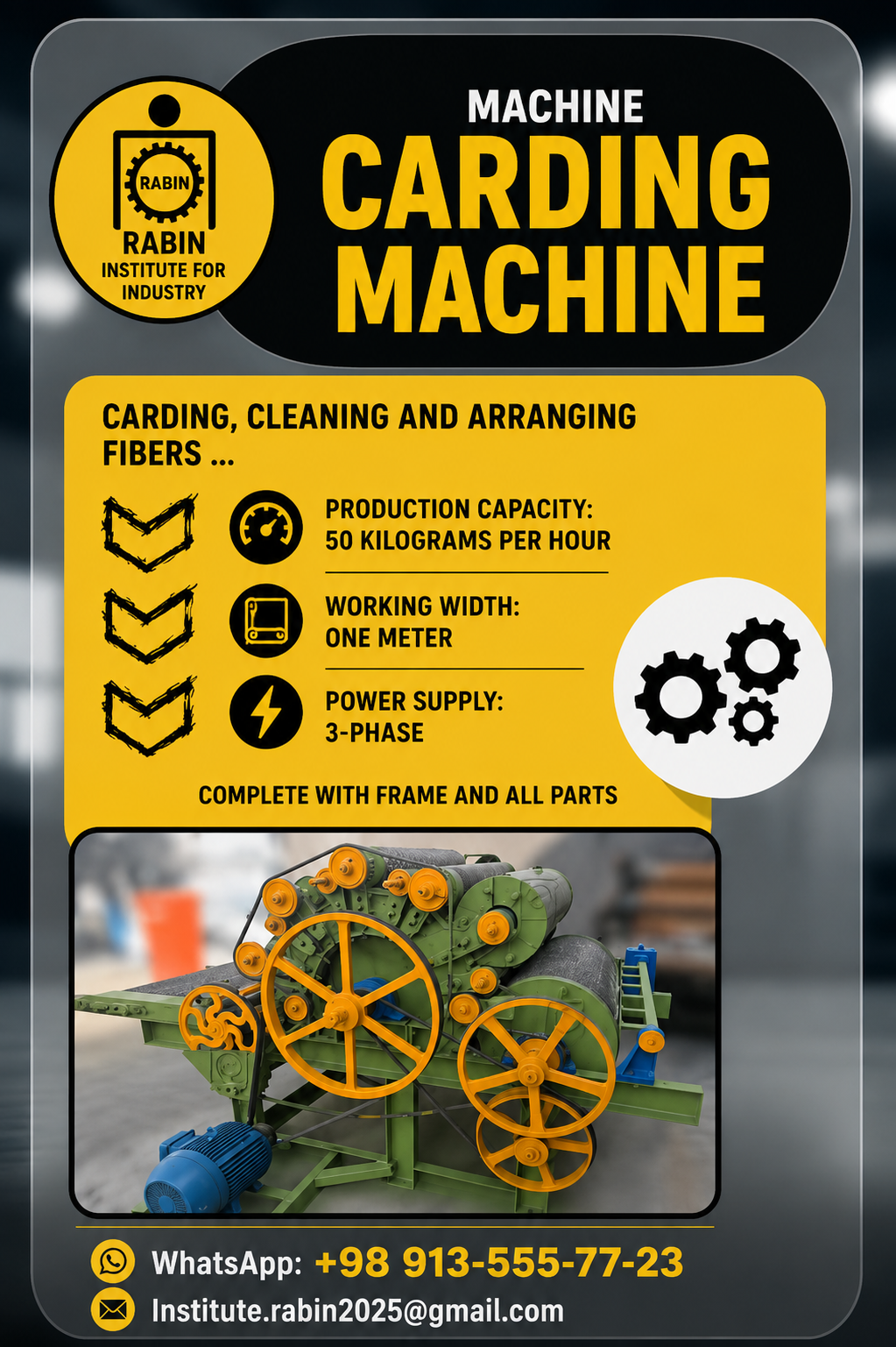 Industrial Textile Fiber Carding Machine
