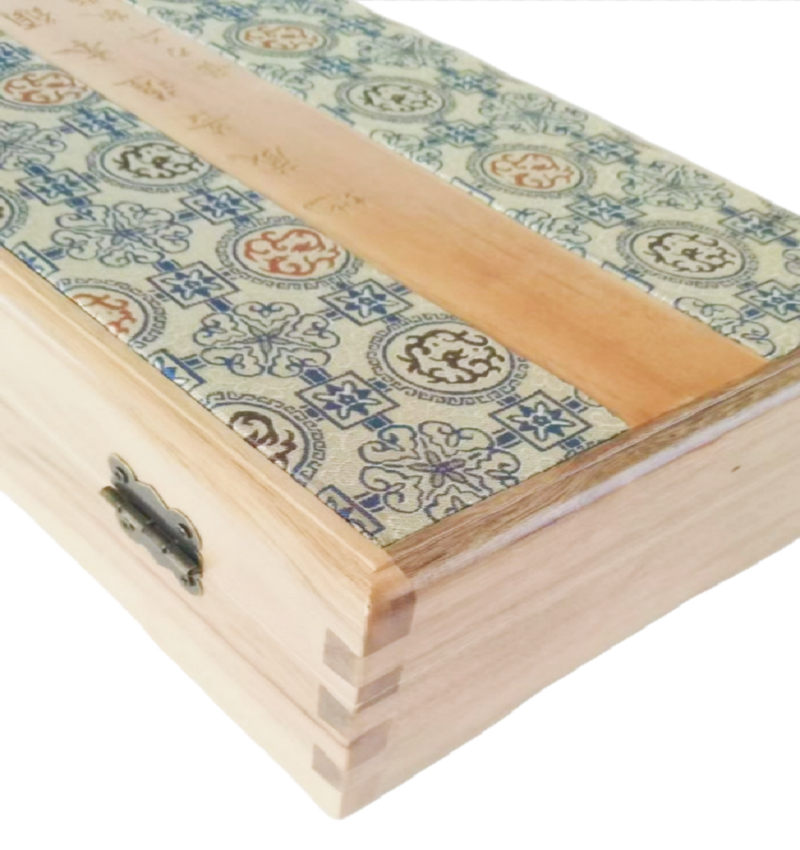 Xuan Paper Hand -Scroll for  Painting Calligraphy Artwork Camphor Wood Package Box with Song Brocade Face
