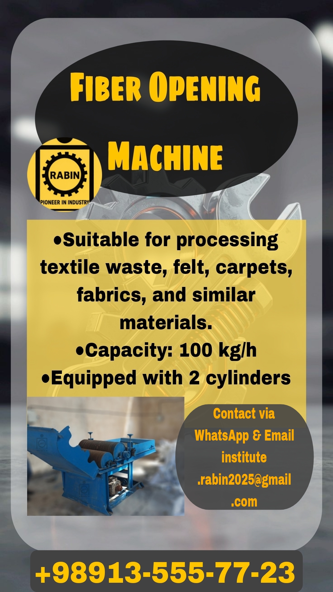 Textile Waste Recycling Machine (Rise)